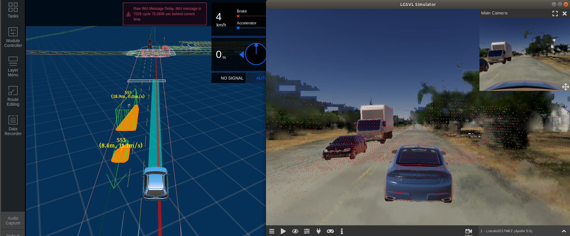 Straight lane in Dreamview and SVL Simulator