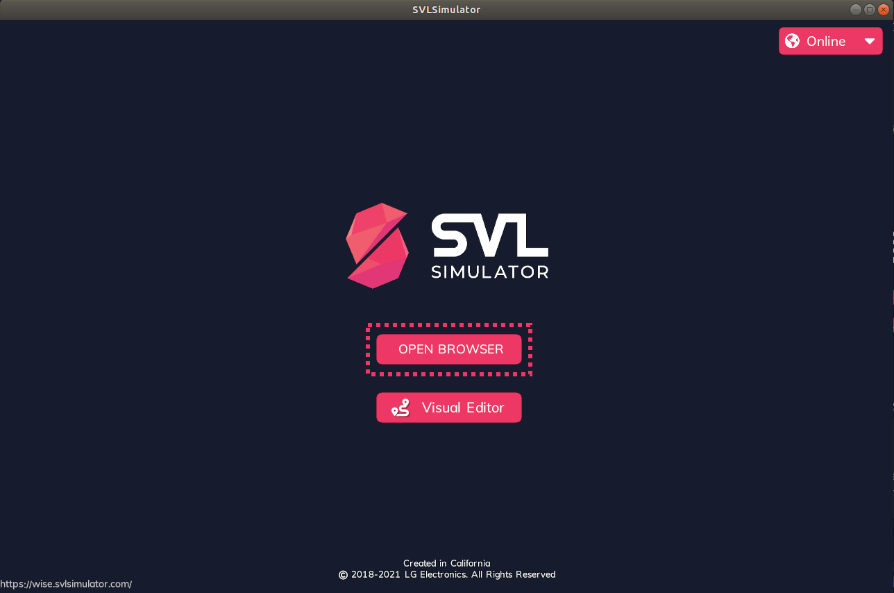 Open Browser to launch the SVL Simulator user interface